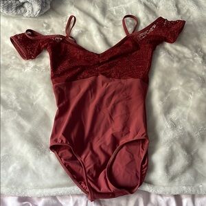 Off-shoulder Red Eleve Leotard
